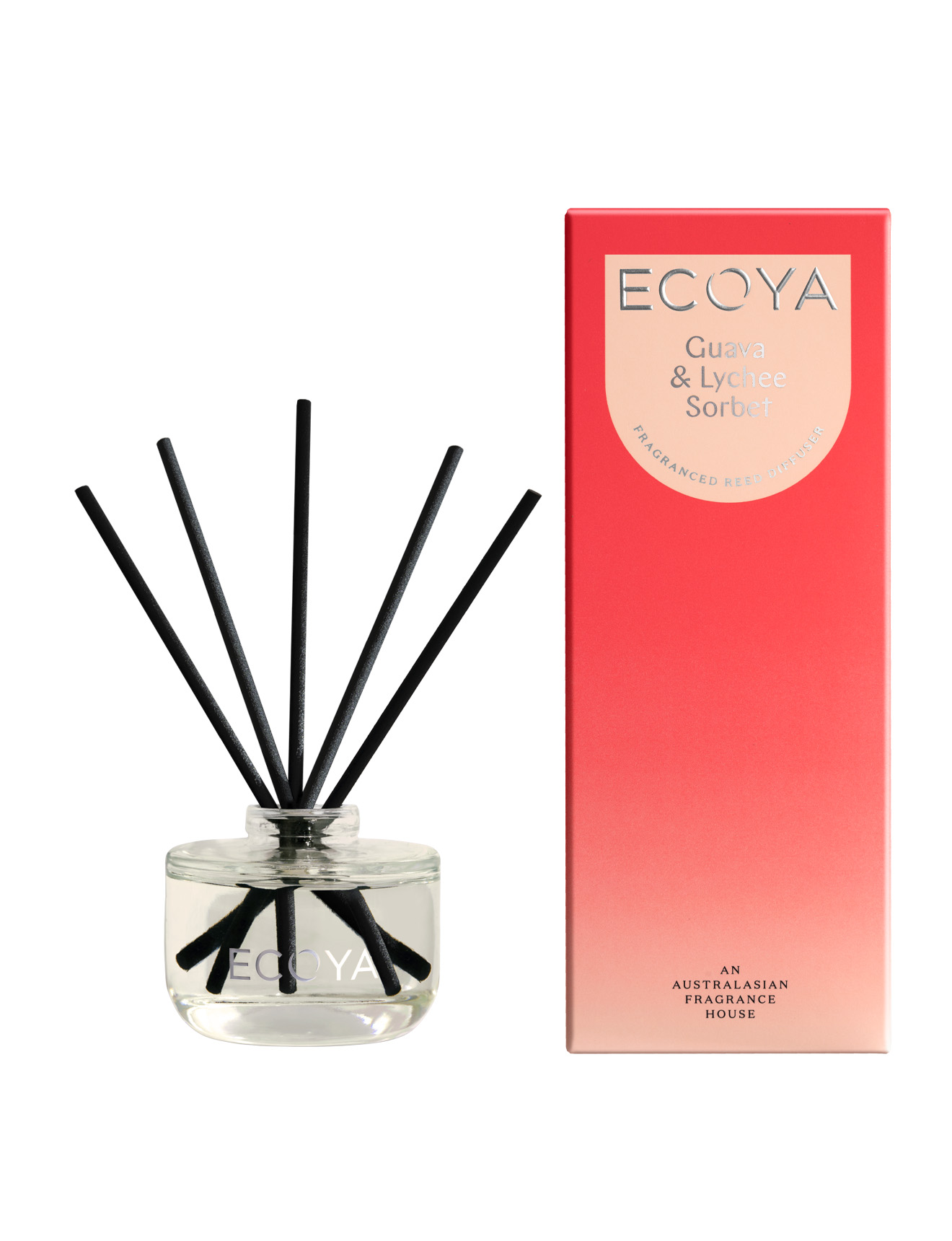 ECOYA Mini Reed Diffuser_Guava & Lychee Sorbet_ ECOYA Mini Reed Diffuser_Guava & Lychee Sorbet_