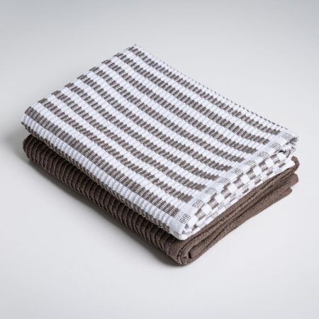 Ribbed Tea Towels Chocolate